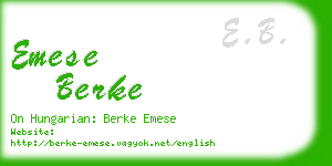 emese berke business card